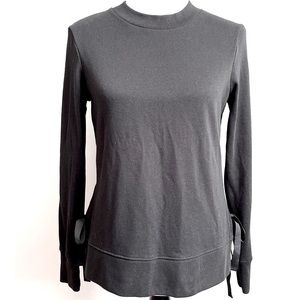 Banana Republic Black Sweater w/ Side Slits and Ribbon Ties Small